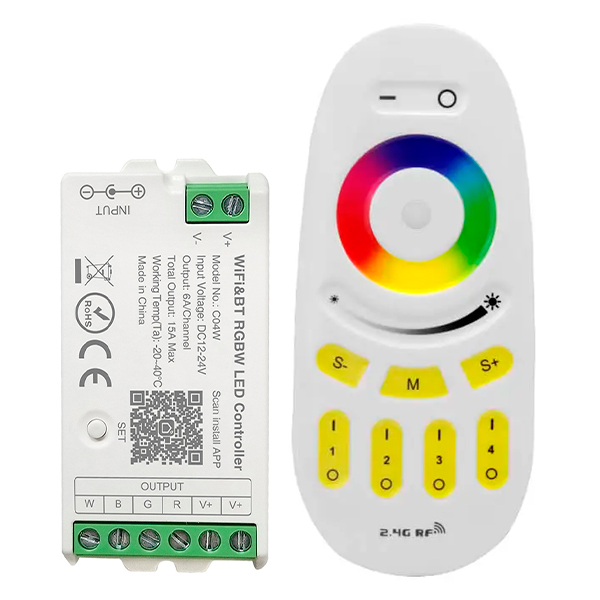 Controlador RGBW não estanque RF/WIFI