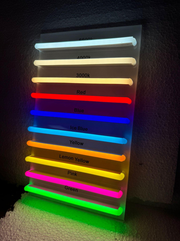 mostruário de ledneon 8 mm com 10 cores